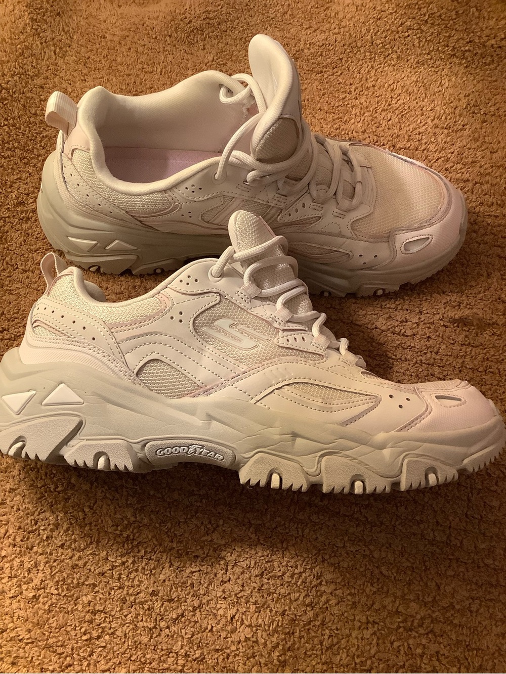 Skechers Women's All-White Chunky Platform Sneakers